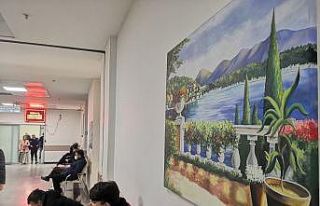 Hastane koridorları el emeği tablolar ile renklendi