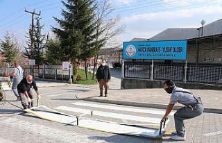 Havza’da okul önlerine 3 boyutlu yaya geçidi