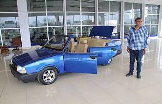 Hurda otomobil, üstü açık lüks otomobile döndü