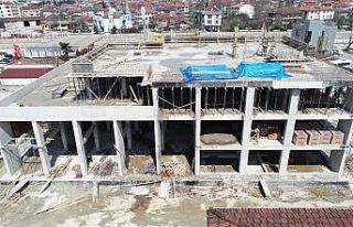 İtfaiye binasında çalışmalar hızla ilerliyor