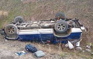 Kamyonet şarampole uçtu