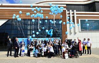 Manavgat, otizm farkındalığı için maviye büründü