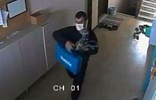 Matkap hırsızı önce kameraya sonra polise yakalandı