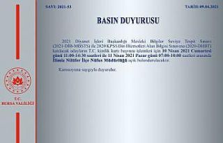 Nilüfer İlçe Nüfus Müdürlüğü hafta sonu açık...