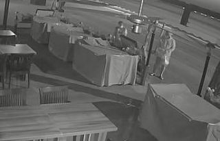 (Özel) Alanya’da restoran önünden çiçek hırsızlığı...