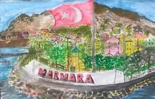 Resimleriyle öğrenciler Marmara’yı anlattılar