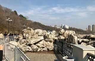 Rusya’da kopan buzullar kıyıya vurdu