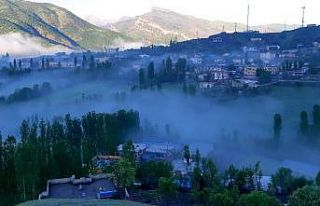 Sabahın erken saatlerinde oluşan sis kartpostallık...