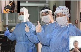 Sağlık çalışanları hazırladıkları video ile...