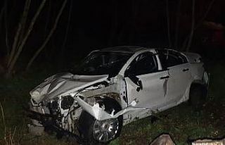 Şarköy’de taklalar atan otomobil hurdaya döndü:...
