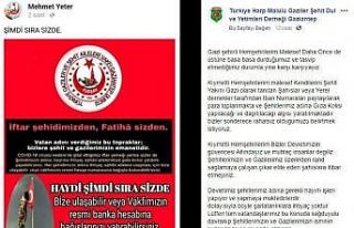 Şehit ailelerinden gıda kampanyasına tepki