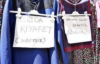 Siverekli esnaftan askıda kıyafet uygulaması