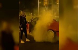 Sokağa çıkma kısıtlamasında drift yapan sürücü...