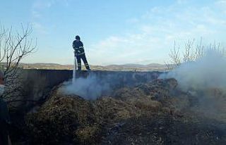 Suluova’da samanlık yangını: 20 ton saman kül...