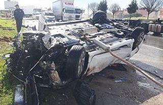 Takla atan aracın sürücüsü yaralandı