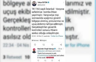 THY’nin Varşova uçağına bomba ihbarı