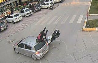 Tokat’ta feci motosiklet kazası kameralara yansıdı