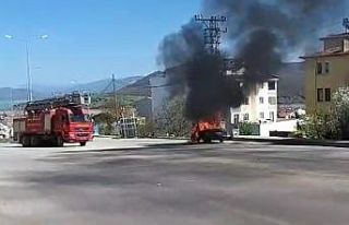 Tokat’ta otomobil alev topuna döndü