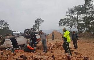 Tuğla yüklü kamyonun freni patladı: 4 yaralı