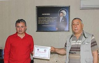 Ünsal’dan Kumtepe’ye teşekkür belgesi