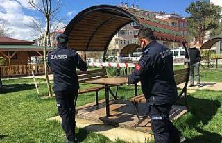 Vaka artışlarına karşı parklar şerit çekilerek...