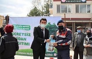 Vatandaşlara 18 bin ücretsiz fidan dağıtıldı