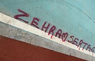 Yere spreyle yazı yazarken yakalandı, özürle kurtuldu