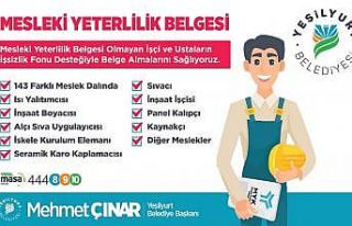 Yeşilyurt Belediyesi, 143 meslek çalışanına ‘mesleki...