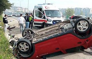 Zincirleme kazada takla attı, ölümden döndüler