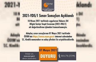 18 Nisan 2021 tarihinde gerçekleştirilen 2021-YDS/1...
