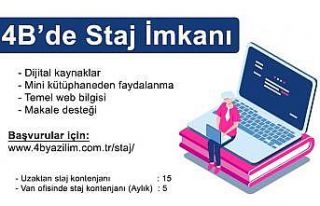 4B Yazılımdan öğrencilere staj desteği