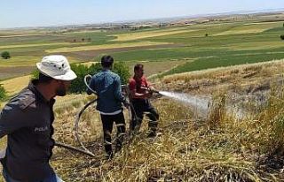Adıyaman’da 10 dönüm buğday tarlası yandı