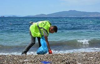 Aliağa sahillerinde yaz temizliği