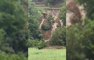 Amasya’da heyelan kamerada
