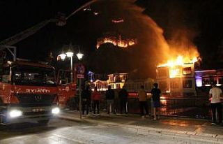Amasya’da tarihi evlerin bulunduğu alandaki otelde...