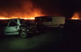Anız yangını kazaya neden oldu: 2 yaralı