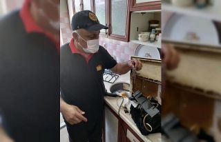 Bacadan düşerek aspiratöre sıkışan yavru kedi...