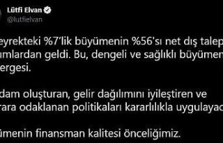Bakan Elvan: “İlk çeyrekteki yüzde 7’lik büyümenin...