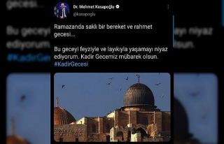 Bakan Kasapoğlu’ndan "Kadir Gecesi" paylaşımı