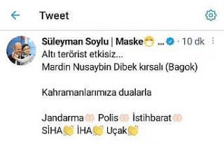 Bakan Soylu sosyal medya hesabından duyurdu: Mardin’de...