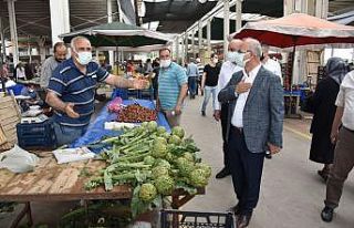 Başkan Kayda kısıtlamada açılan pazaryerlerini...