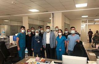 Bayramda görev başındaki sağlık çalışanlarından...