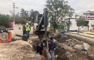 Bodrum Türkbükü’nde kanalizasyon hattı yenileniyor