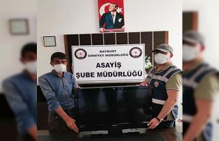 Çalınan televizyon bulunarak sahibine teslim edildi