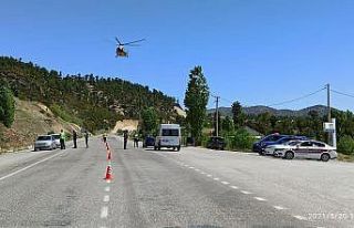 Denizli’de sürücüler havadan denetlendi