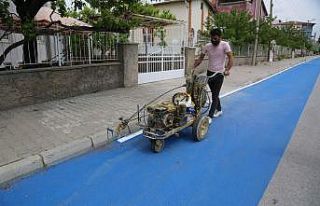 Develi’de 2 kilometrelik bisiklet yolu tamamlandı