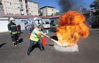 DİSKİ’de yangın tatbikatı