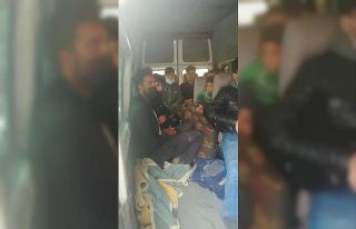 Durdurulan minibüsten 23 düzensiz göçmen çıktı