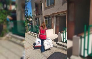 Evi yanan aileye belediyeden yardım eli