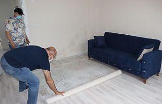 Evi yanan aileye yardım eli